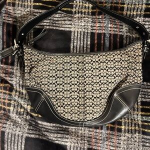 Coach Black and Tan Shoulder Bag